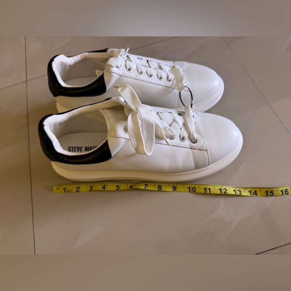 STEVE MADDEN FROSTED WHITE   And Black  SNEAKERS  MEN'S US Size 14 M - Picture 5 of 16